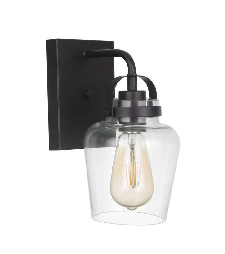 Trystan One Light Wall Sconce in Flat Black - available from The Lighting Shoppe, trusted by Canadian homeowners