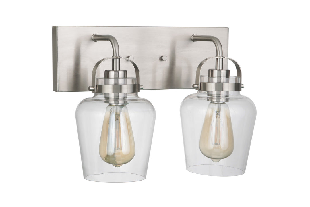 Trystan Two Light Vanity in Brushed Polished Nickel - available from The Lighting Shoppe, trusted by Canadian homeowners
