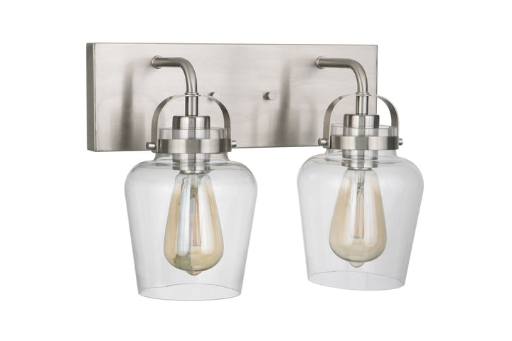 Trystan Two Light Vanity in Brushed Polished Nickel - available from The Lighting Shoppe, trusted by Canadian homeowners
