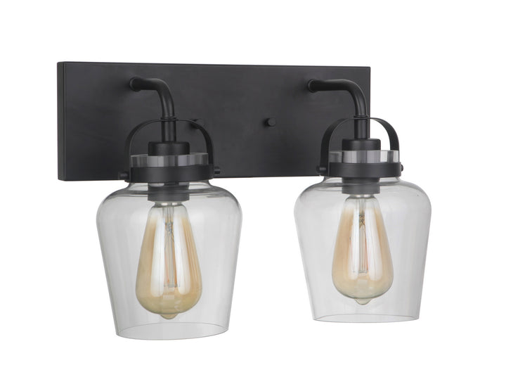 Trystan Two Light Vanity in Flat Black - available from The Lighting Shoppe, trusted by Canadian homeowners