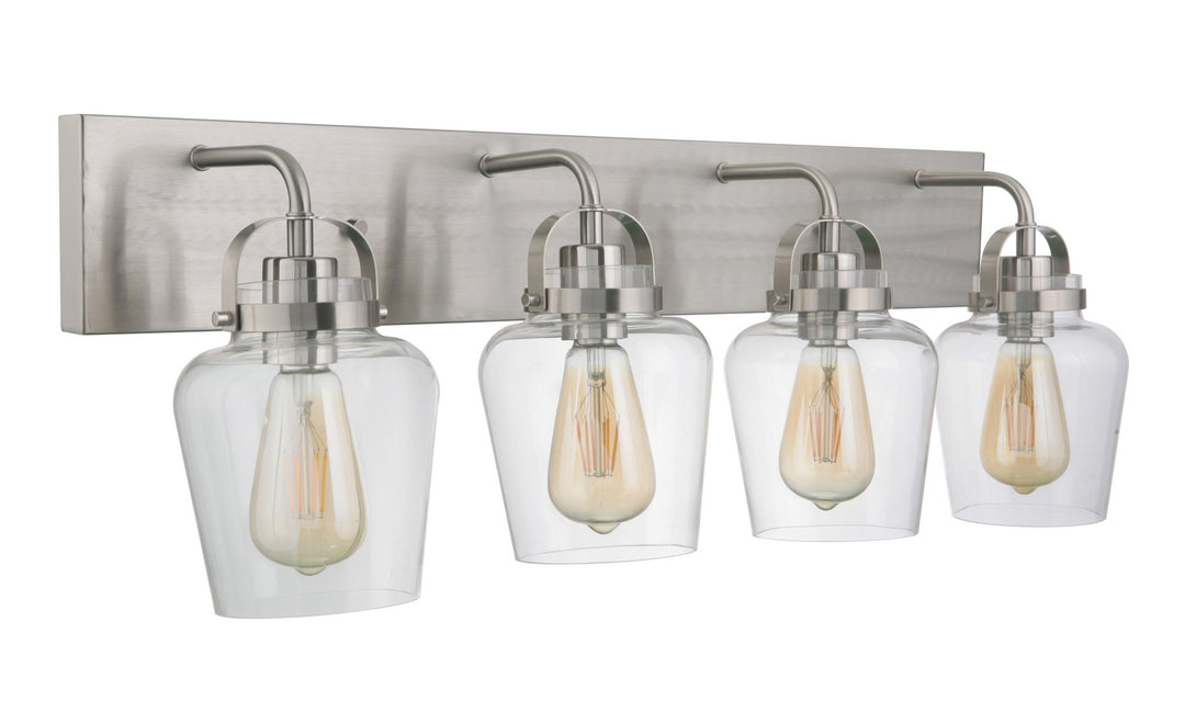 Trystan Four Light Vanity in Brushed Polished Nickel - available from The Lighting Shoppe, trusted by Canadian homeowners