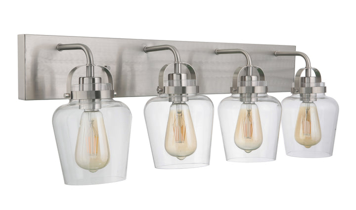 Trystan Four Light Vanity in Brushed Polished Nickel - available from The Lighting Shoppe, trusted by Canadian homeowners