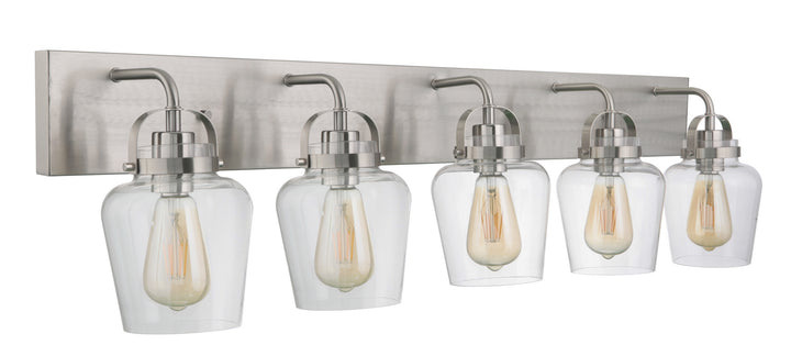 Trystan Five Light Vanity in Brushed Polished Nickel - available from The Lighting Shoppe, trusted by Canadian homeowners