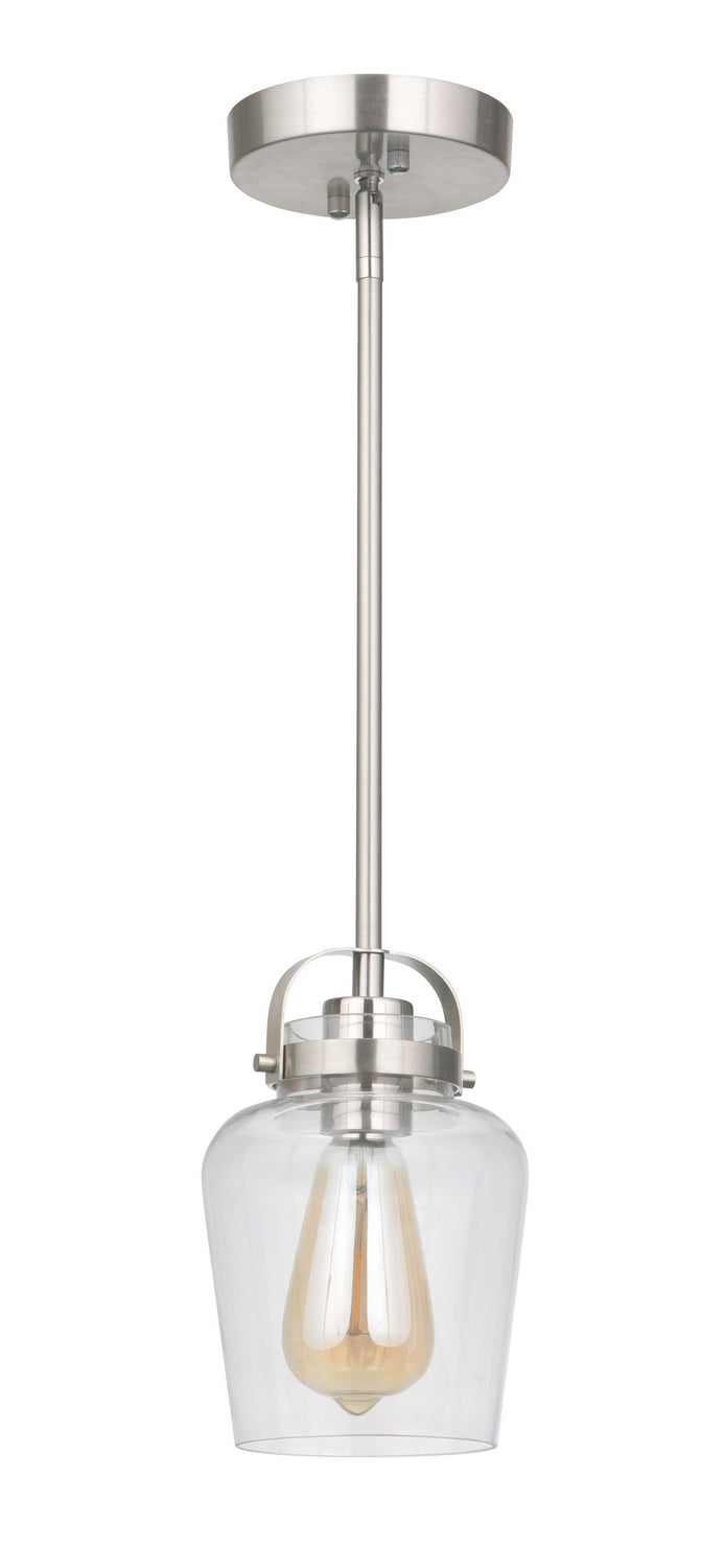Trystan One Light Mini Pendant in Brushed Polished Nickel - available from The Lighting Shoppe, trusted by Canadian homeowners