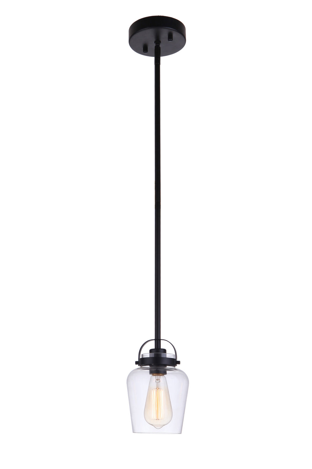 Trystan One Light Mini Pendant in Flat Black - available from The Lighting Shoppe, trusted by Canadian homeowners