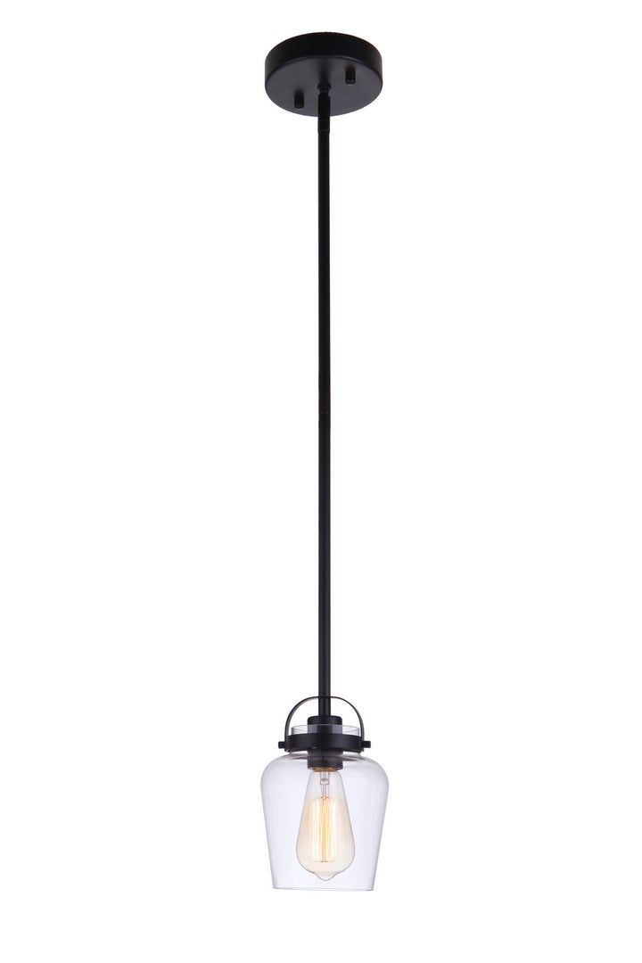 Trystan One Light Mini Pendant in Flat Black - available from The Lighting Shoppe, trusted by Canadian homeowners
