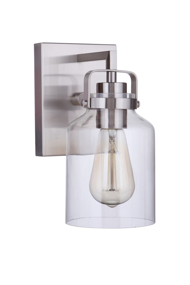 Foxwood One Light Wall Sconce in Brushed Polished Nickel - available from The Lighting Shoppe, trusted by Canadian homeowners