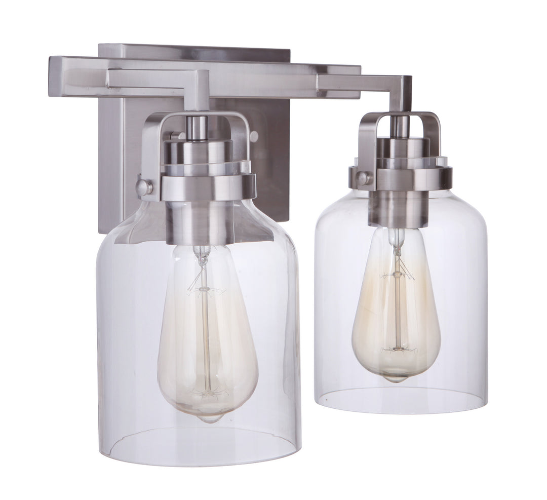 Foxwood Two Light Vanity in Brushed Polished Nickel - available from The Lighting Shoppe, trusted by Canadian homeowners