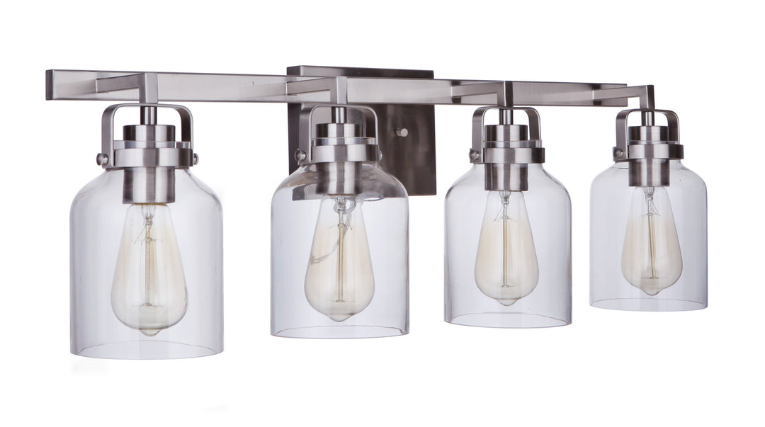 Foxwood Four Light Vanity in Brushed Polished Nickel - available from The Lighting Shoppe, trusted by Canadian homeowners