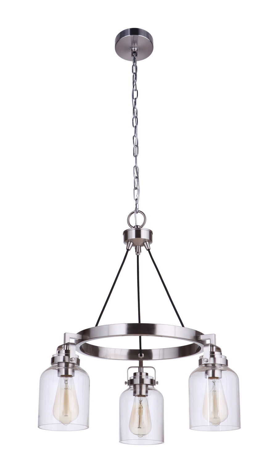 Foxwood Three Light Chandelier in Brushed Polished Nickel - available from The Lighting Shoppe, trusted by Canadian homeowners