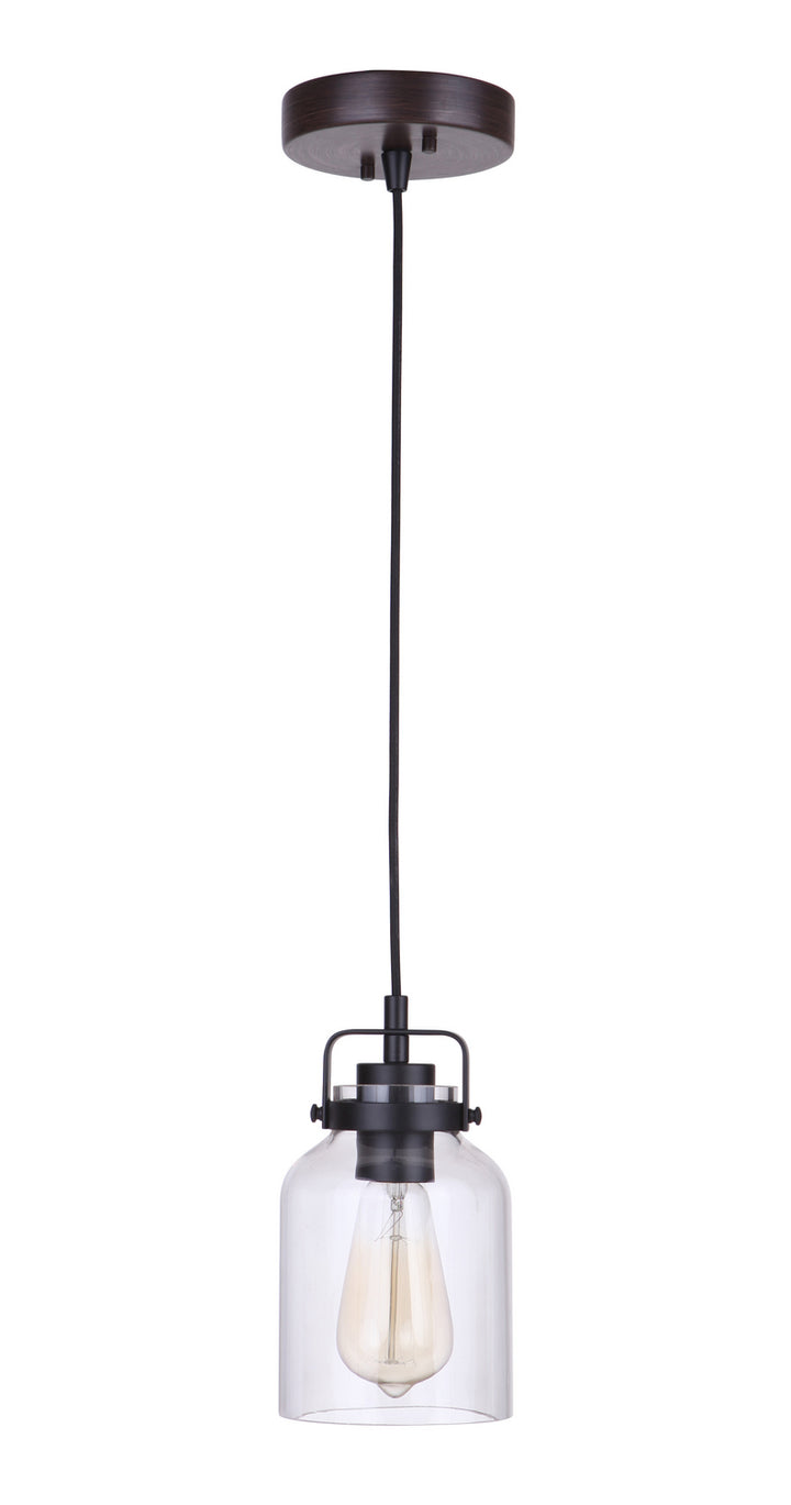 Foxwood One Light Mini Pendant in Flat Black / Dark Teak - available from The Lighting Shoppe, trusted by Canadian homeowners