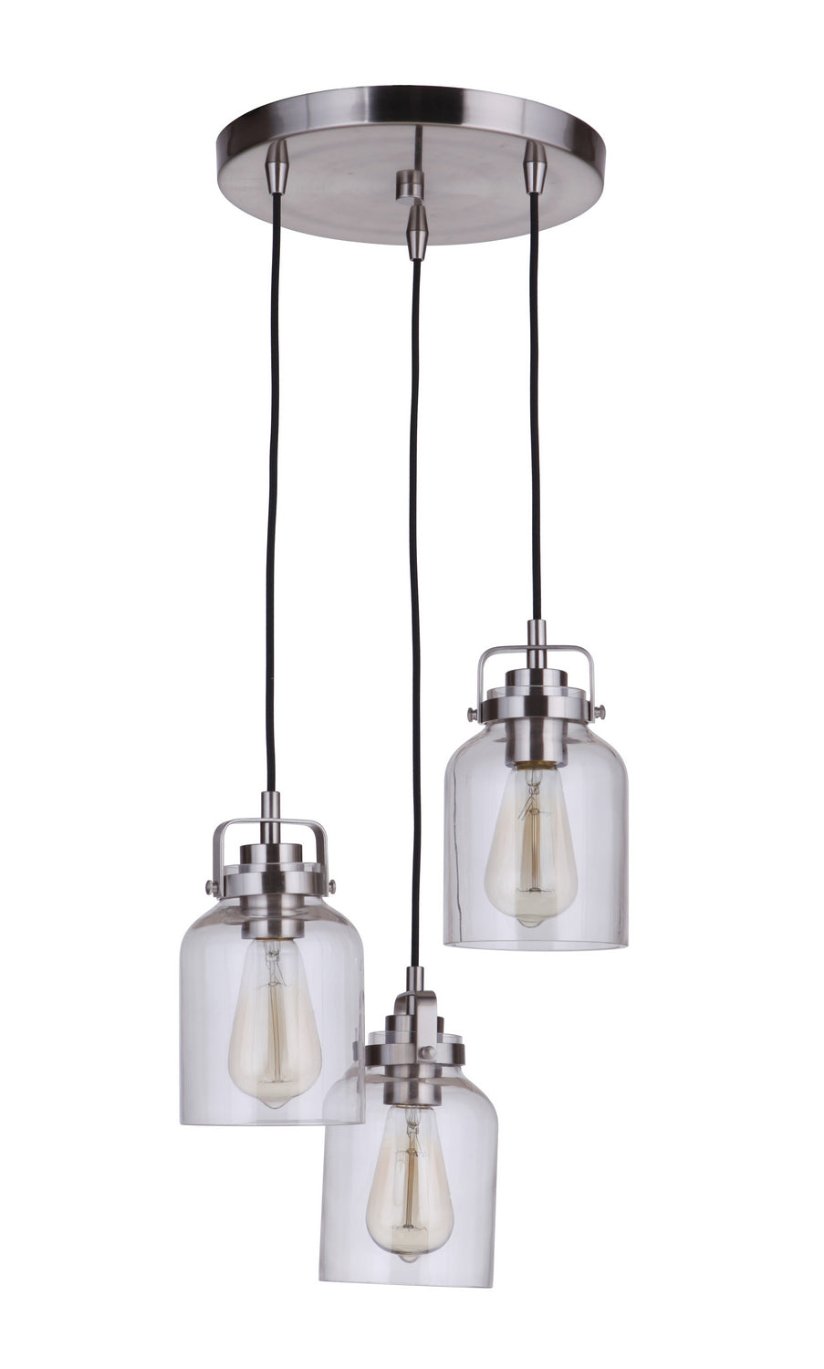 Foxwood Three Light Pendant in Brushed Polished Nickel - available from The Lighting Shoppe, trusted by Canadian homeowners