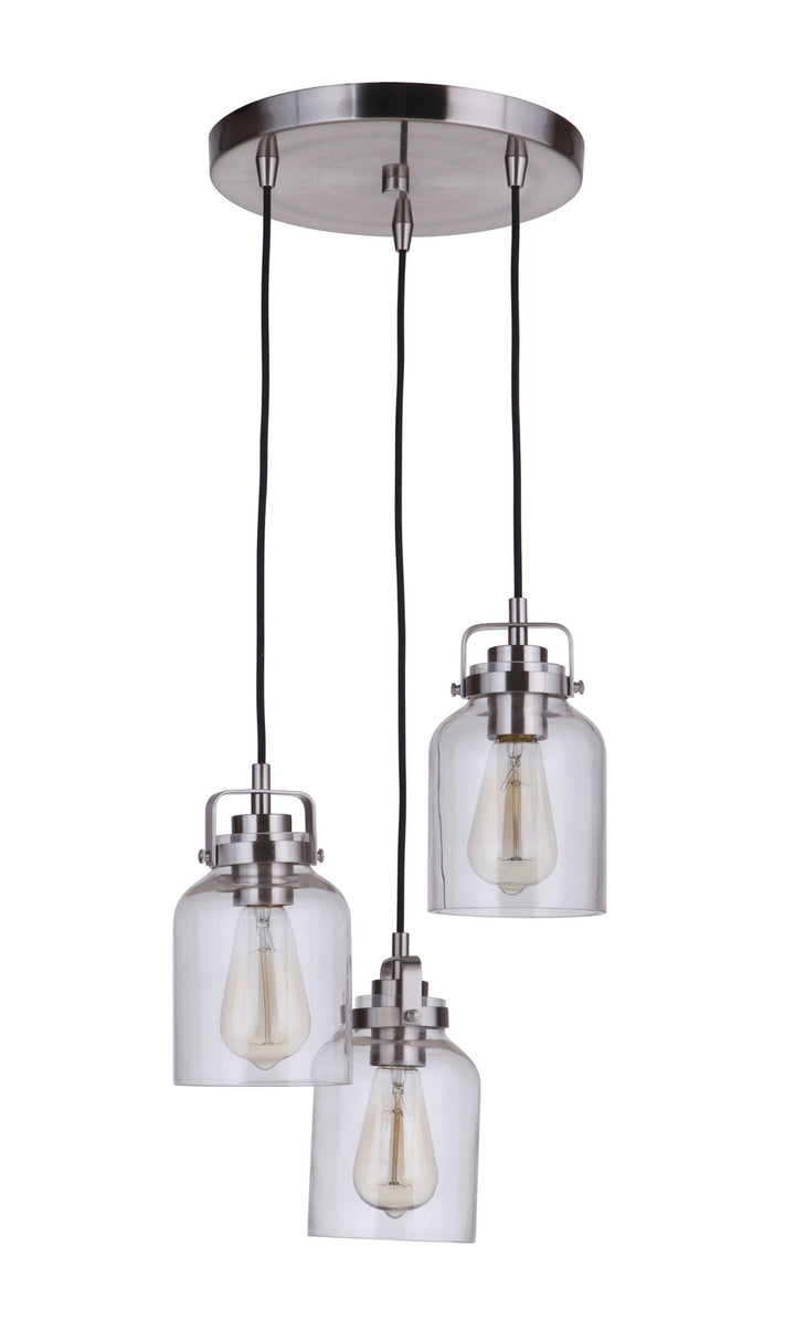 Foxwood Three Light Pendant in Brushed Polished Nickel - available from The Lighting Shoppe, trusted by Canadian homeowners