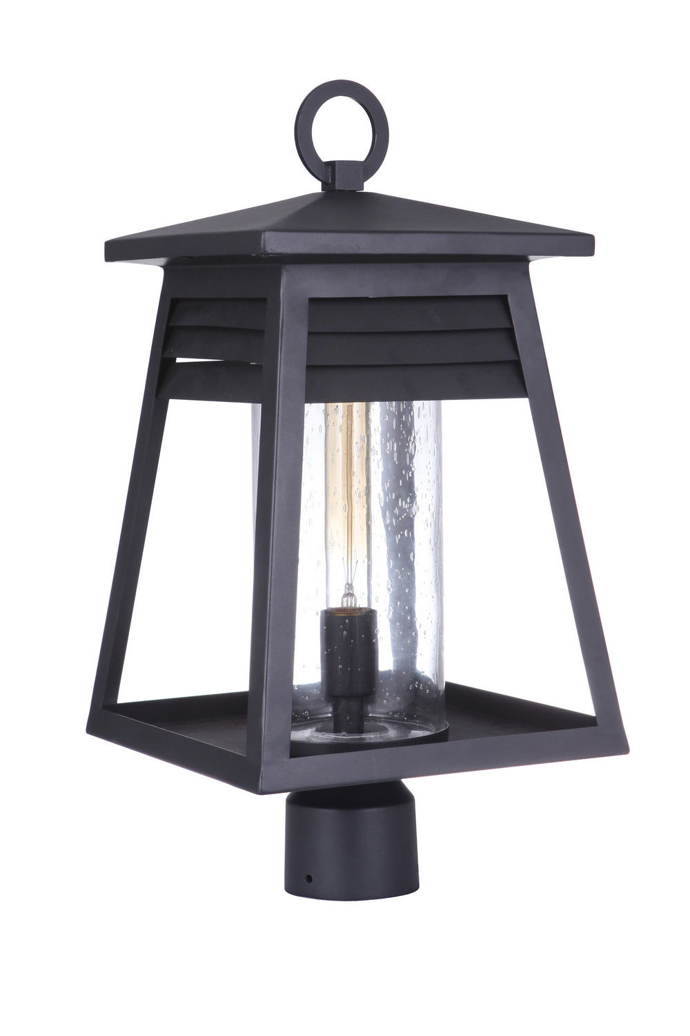 Becca One Light Outdoor Post Mount in Textured Black - available from The Lighting Shoppe, trusted by Canadian homeowners