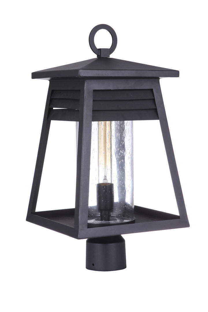 Becca One Light Outdoor Post Mount in Textured Black - available from The Lighting Shoppe, trusted by Canadian homeowners