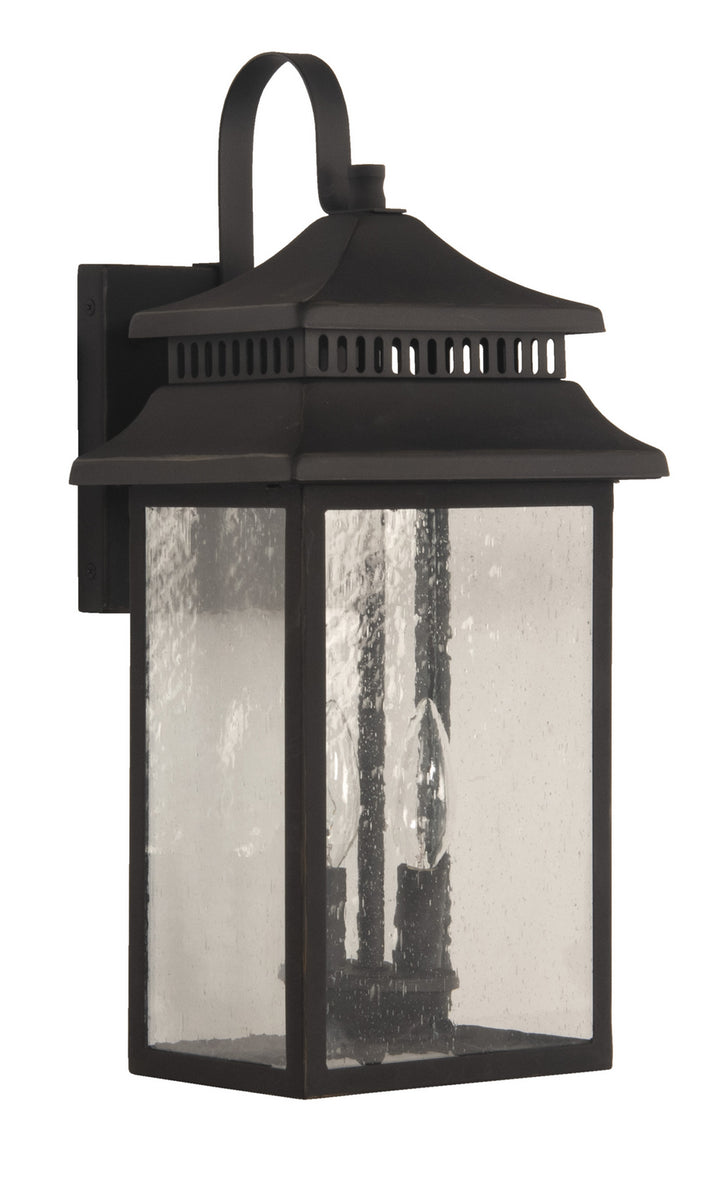 Crossbend Two Light Outdoor Wall Mount in Dark Bronze Gilded - available from The Lighting Shoppe, trusted by Canadian homeowners