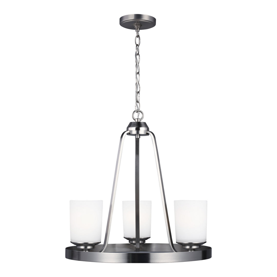 Generation Lighting Canada - 3130703-962 - Three Light Chandelier - Kemal - Brushed Nickel