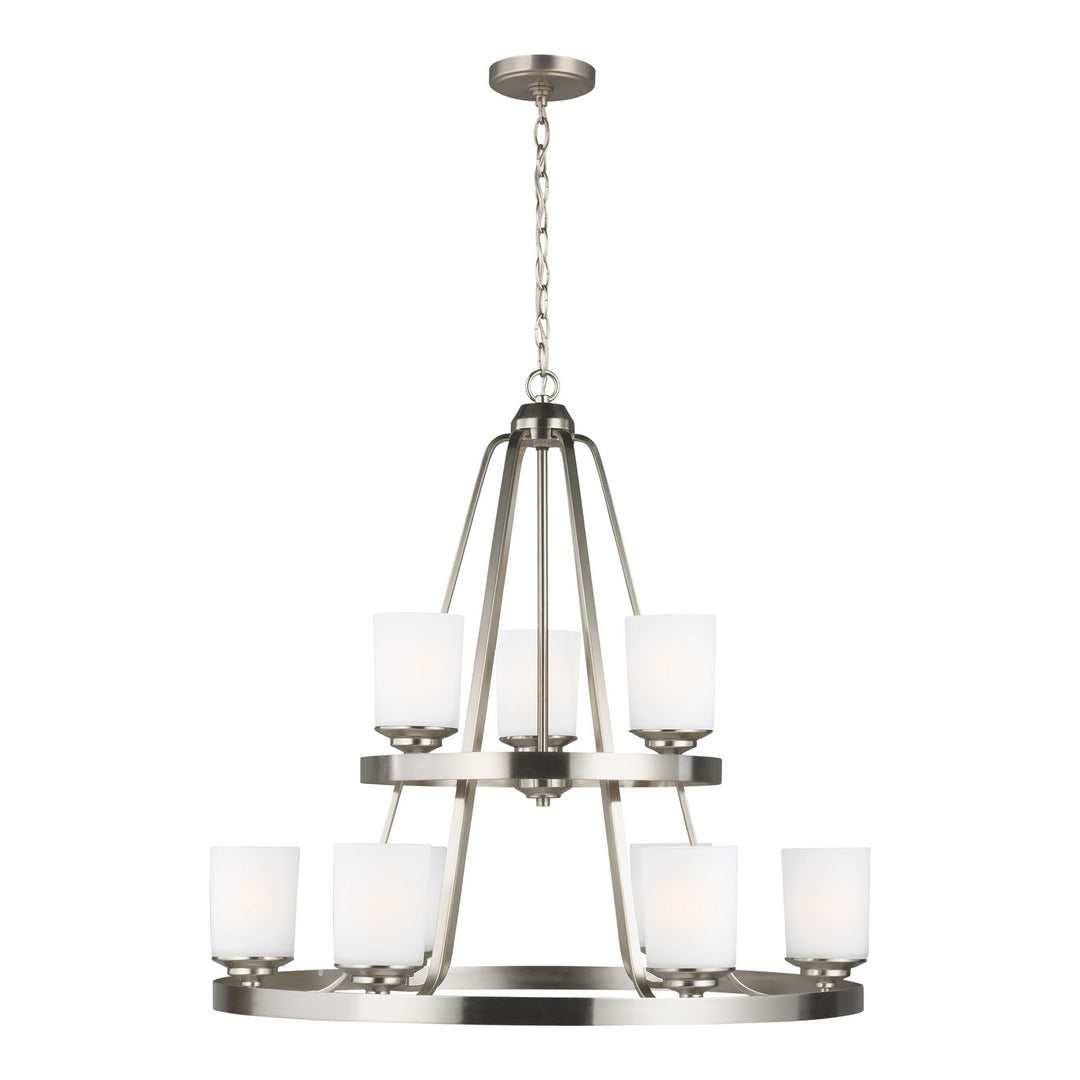 Generation Lighting Canada - 3130709-962 - Nine Light Chandelier - Kemal - Brushed Nickel