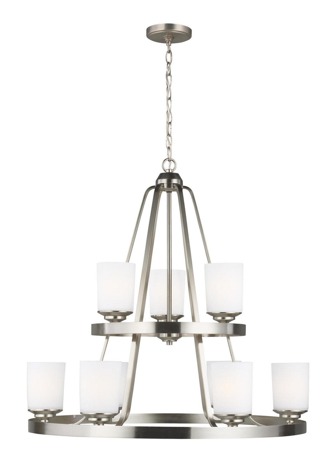 Generation Lighting Canada - 3130709EN3-962 - Nine Light Chandelier - Kemal - Brushed Nickel