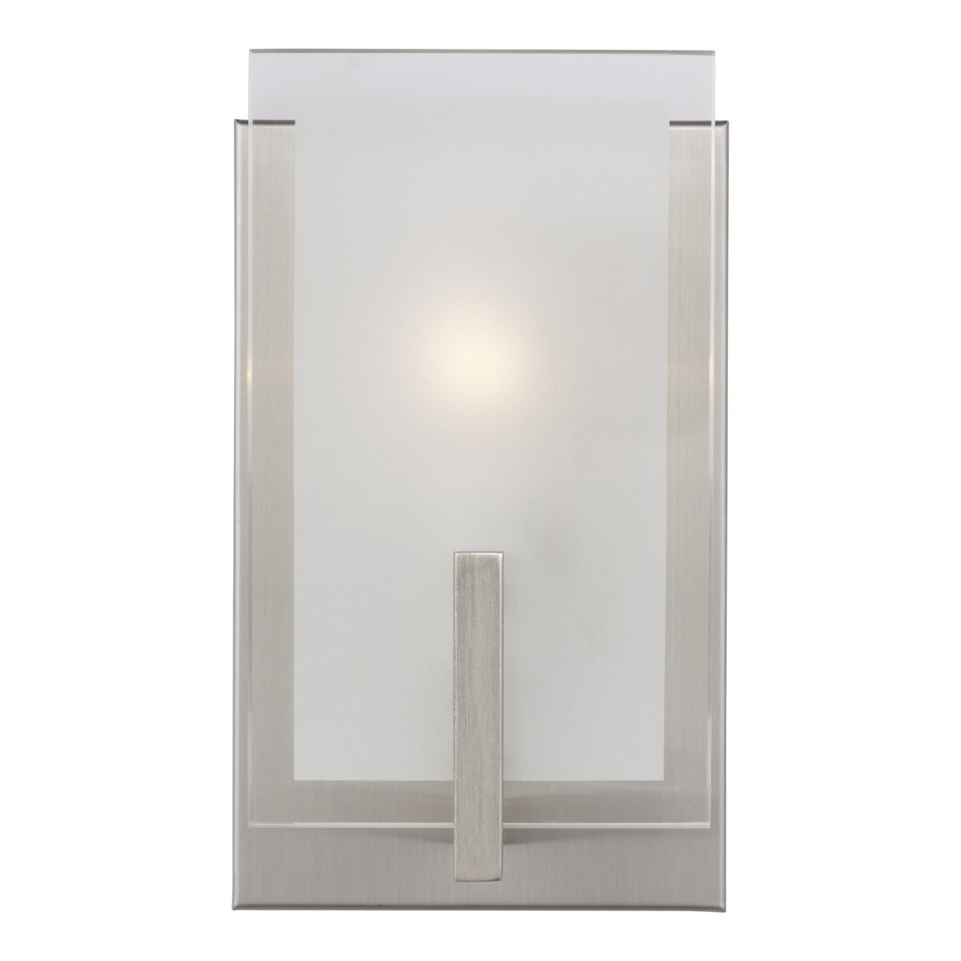 Syll One Light Wall / Bath Sconce in Brushed Nickel - available from The Lighting Shoppe, trusted by Canadian homeowners