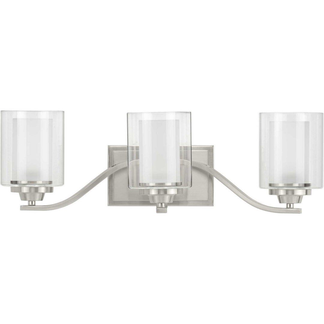 Kene Three Light Bath in Brushed Nickel - available from The Lighting Shoppe, trusted by Canadian homeowners