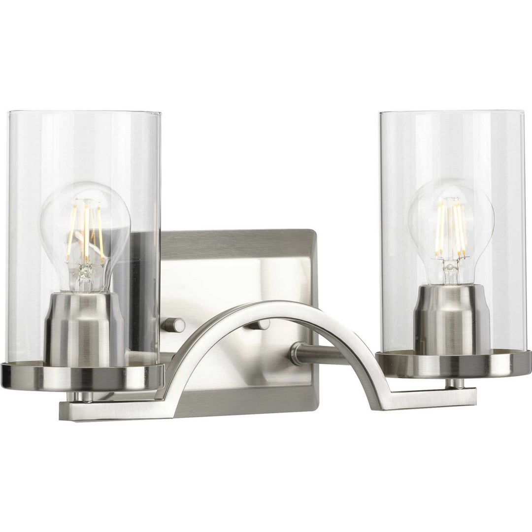 Lassiter Two Light Bath in Brushed Nickel - available from The Lighting Shoppe, trusted by Canadian homeowners