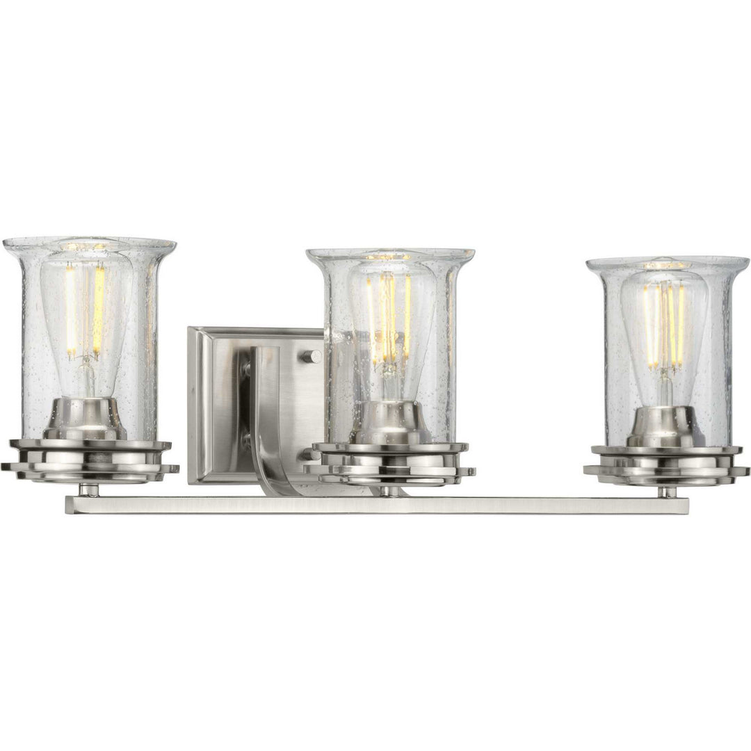 Winslett Three Light Bath in Brushed Nickel - available from The Lighting Shoppe, trusted by Canadian homeowners