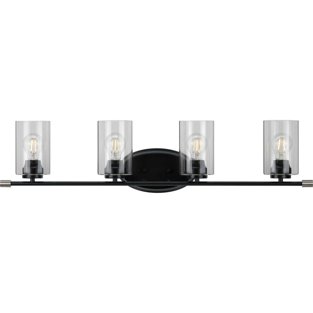 Riley Four Light Bath in Black - available from The Lighting Shoppe, trusted by Canadian homeowners