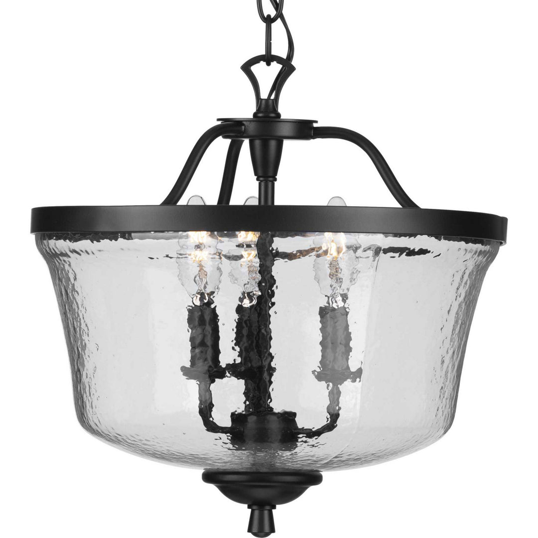Bowman Three Light Semi Flush Convertible in Black - available from The Lighting Shoppe, trusted by Canadian homeowners