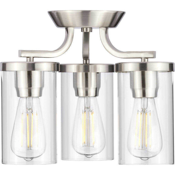 Progress Canada - P350149-009 - Three Light Semi Flush Mount - Lassiter - Brushed Nickel