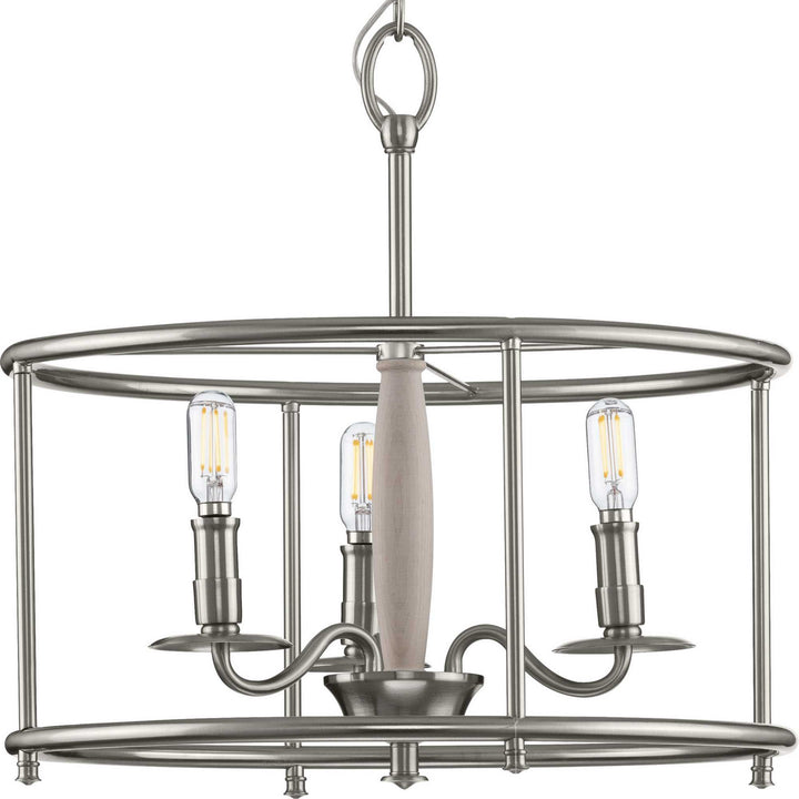 Progress Canada - P350150-009 - Three Light Semi Flush Convertible - Durrell - Brushed Nickel