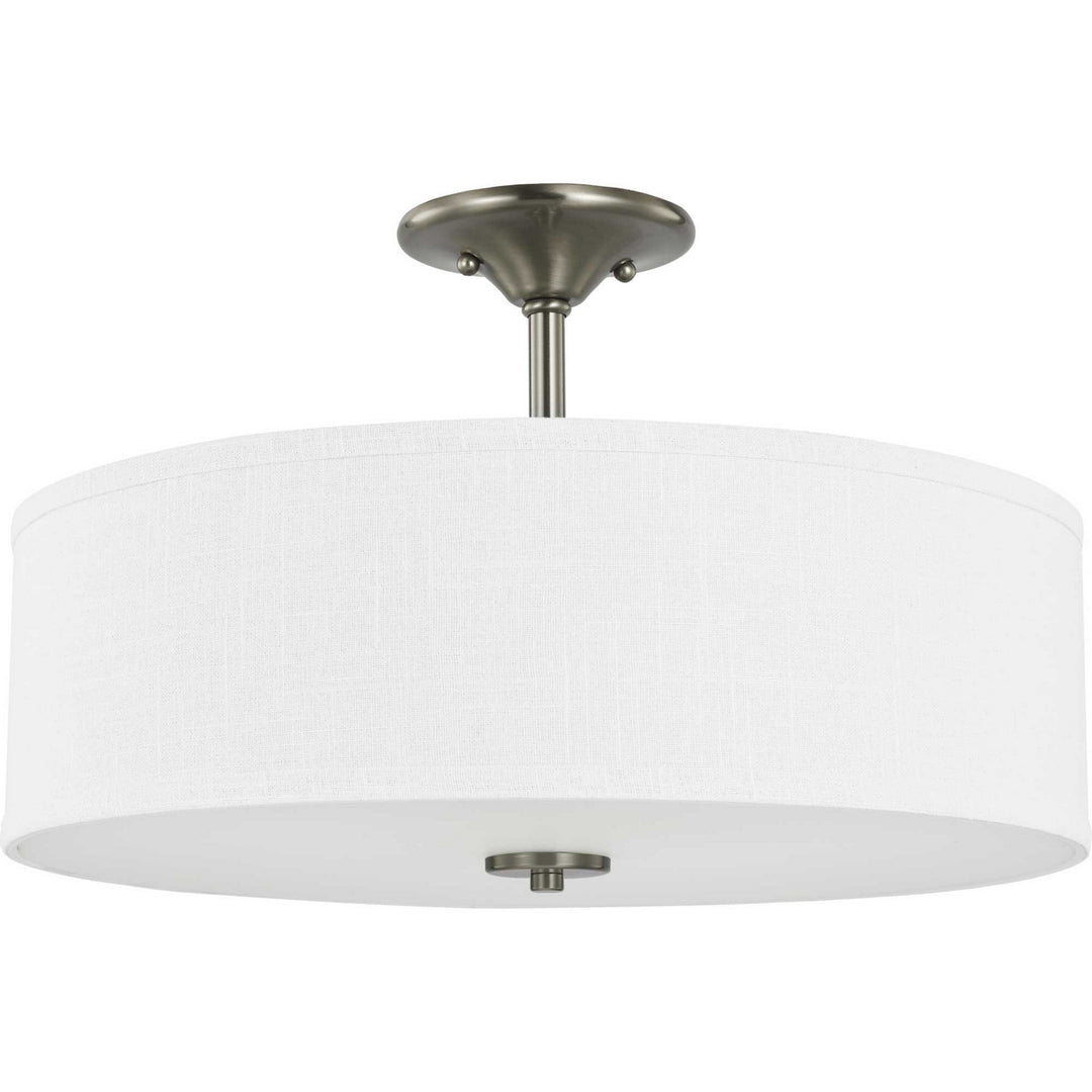 Inspire Three Light Semi Flush Mount in Brushed Nickel - available from The Lighting Shoppe, trusted by Canadian homeowners