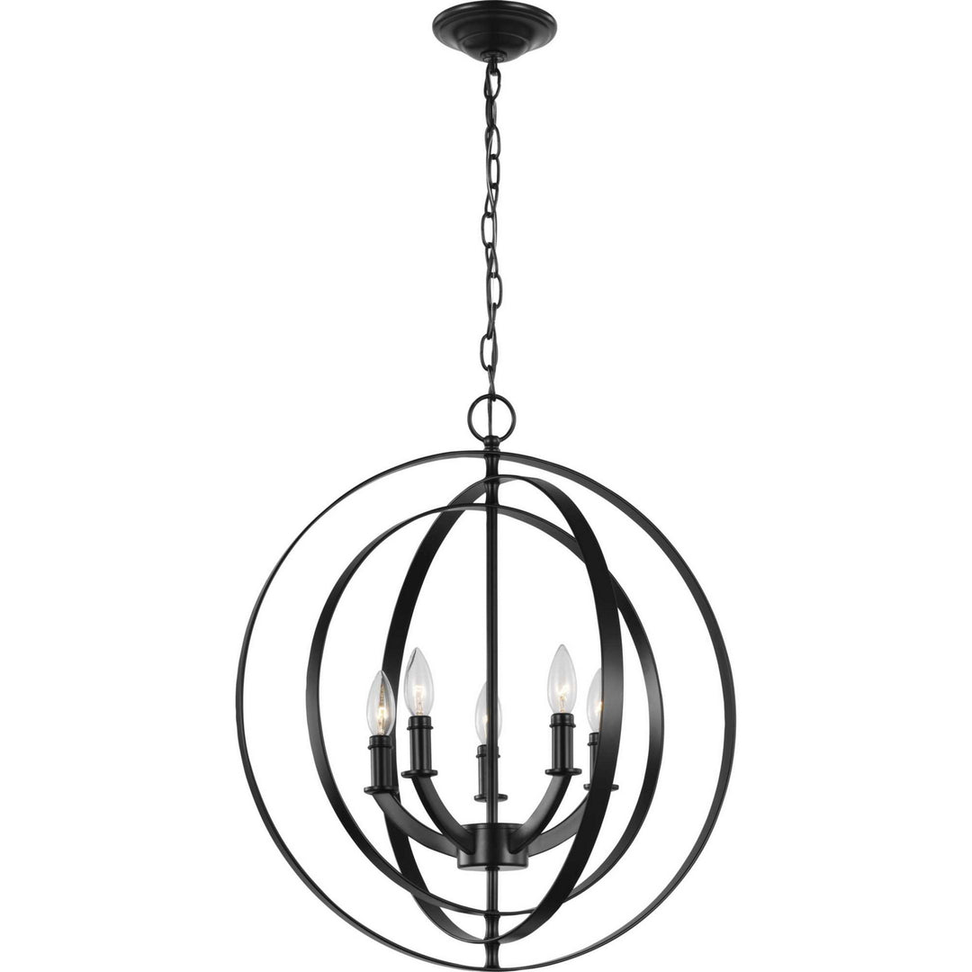 Progress Canada - P3841-31 - Five Light Pendant - Equinox - Black
