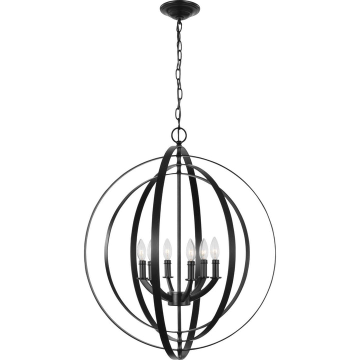 Progress Canada - P3889-31 - Six Light Pendant - Equinox - Black