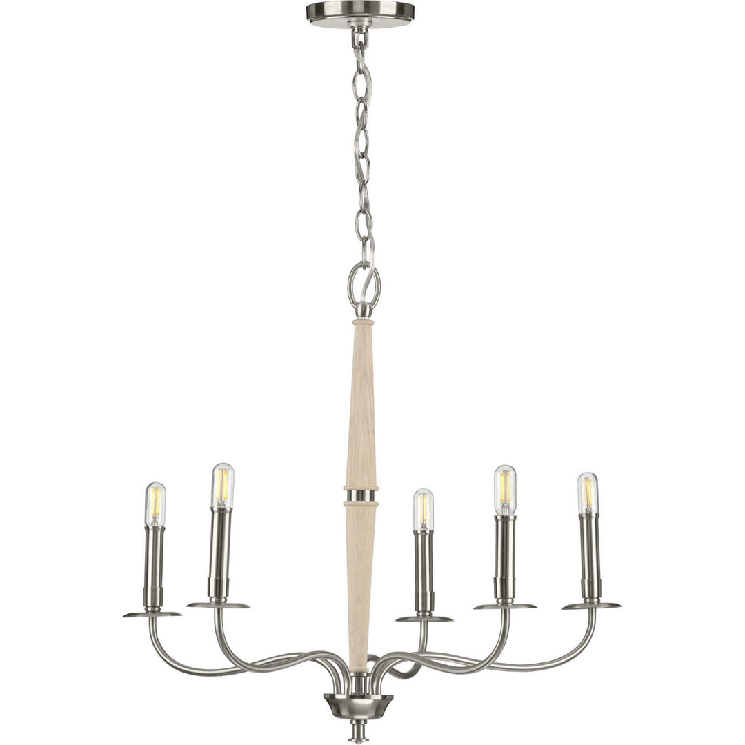 Progress Canada - P400199-009 - Five Light Chandelier - Durrell - Brushed Nickel