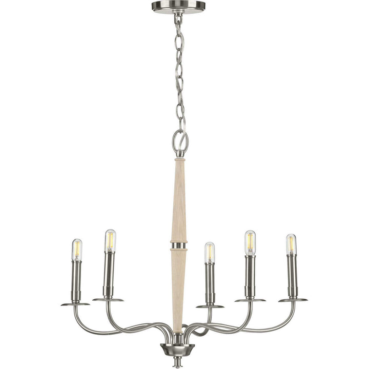 Progress Canada - P400199-009 - Five Light Chandelier - Durrell - Brushed Nickel