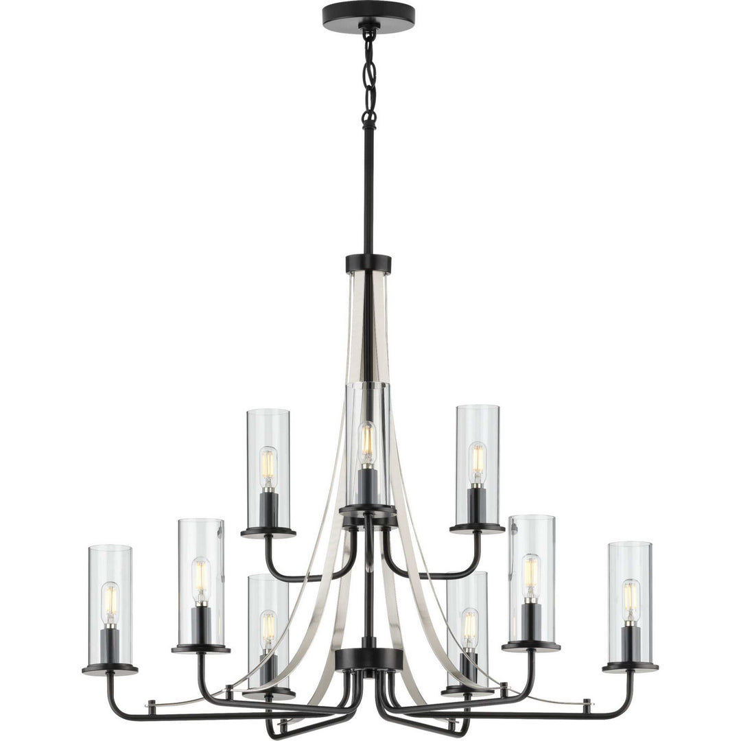 Progress Canada - P400210-031 - Nine Light Chandelier - Riley - Black