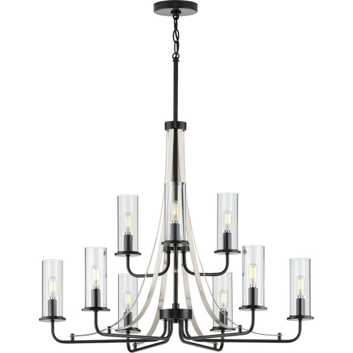 Progress Canada - P400210-031 - Nine Light Chandelier - Riley - Black