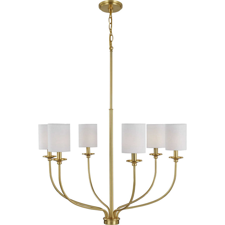 Progress Canada - P400227-012 - Six Light Foyer Chandelier - Bonita - Satin Brass