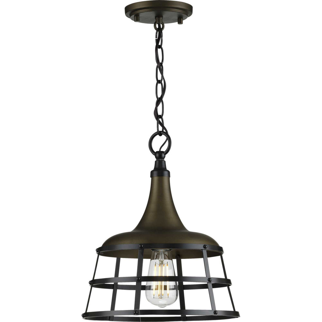 Progress Canada - P500236-161 - One Light Pendant - Bastille - Aged Brass