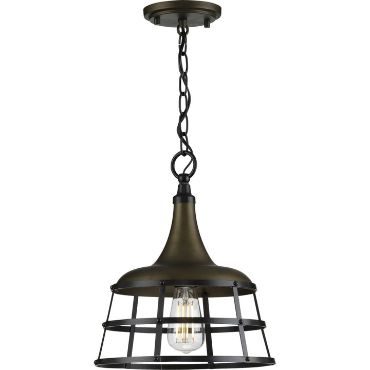 Progress Canada - P500236-161 - One Light Pendant - Bastille - Aged Brass