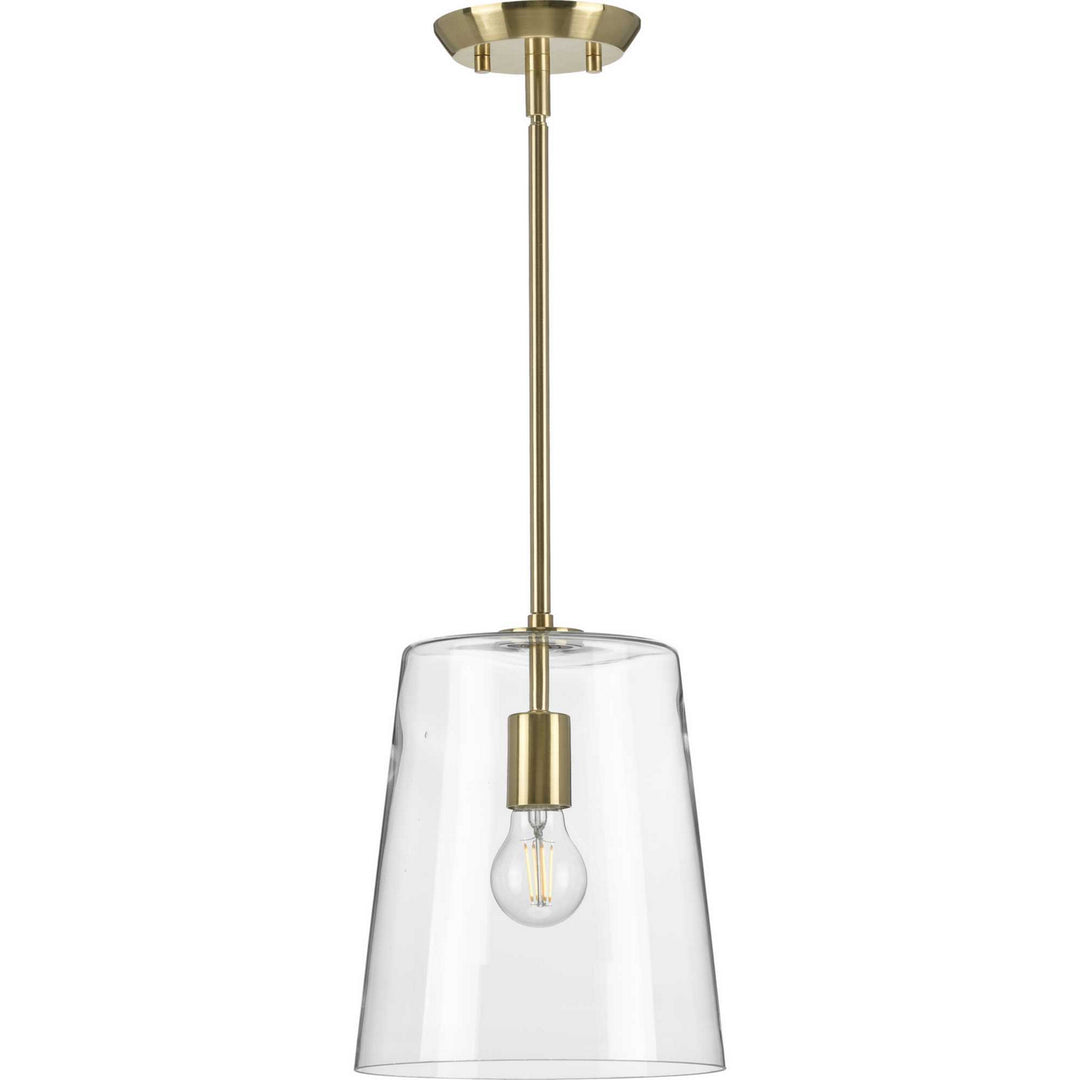 Clarion One Light Pendant in Satin Brass - available from The Lighting Shoppe, trusted by Canadian homeowners