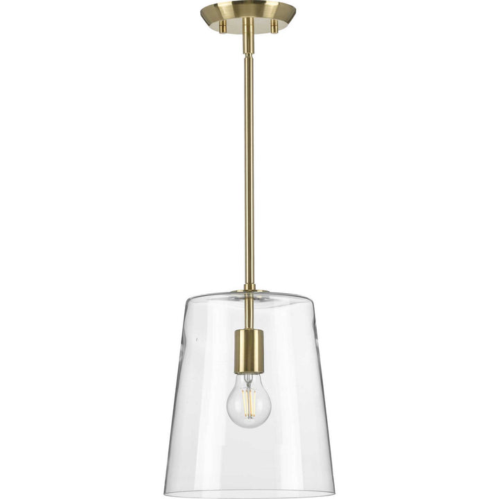 Clarion One Light Pendant in Satin Brass - available from The Lighting Shoppe, trusted by Canadian homeowners