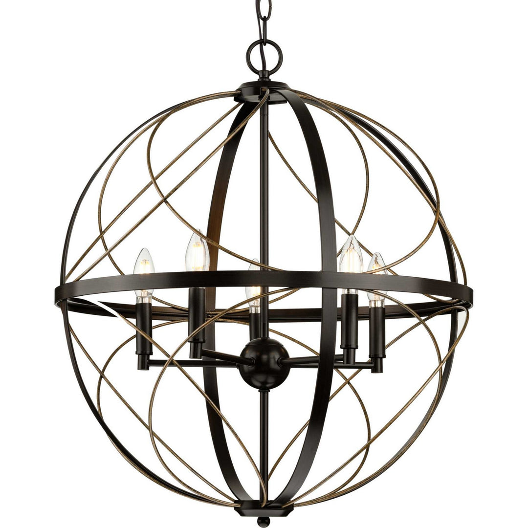 Progress Canada - P500287-020 - Five Light Pendant - Brandywine - Antique Bronze