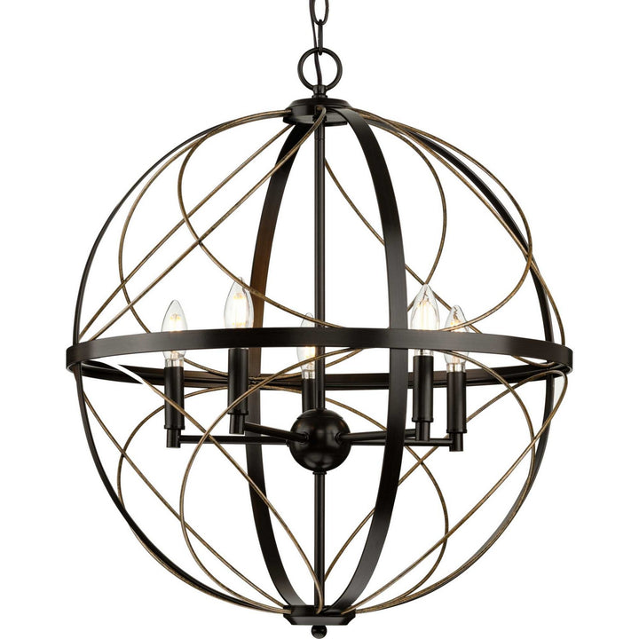 Progress Canada - P500287-020 - Five Light Pendant - Brandywine - Antique Bronze
