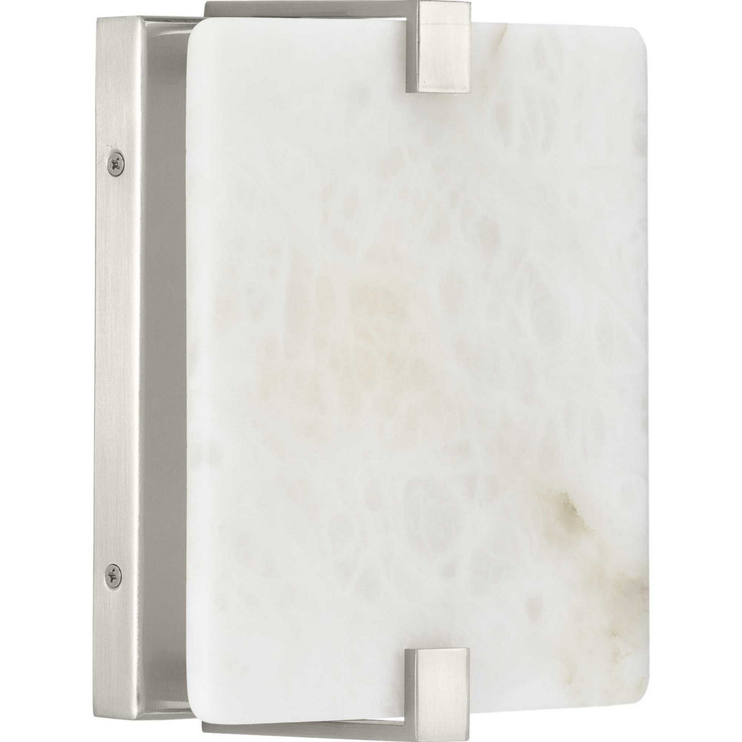 LED Alabaster Stone LED Wall Sconce in Brushed Nickel - available from The Lighting Shoppe, trusted by Canadian homeowners