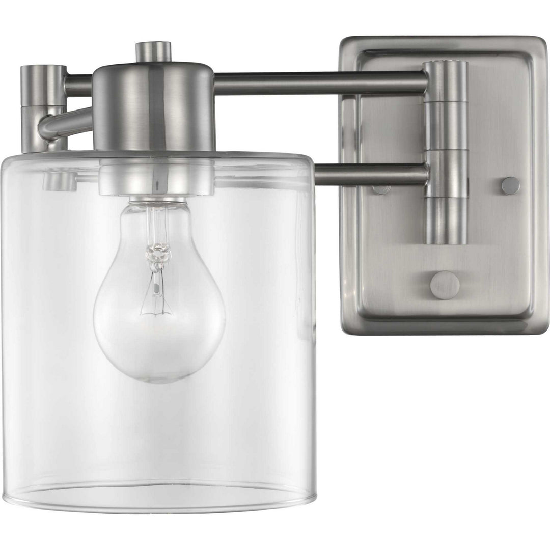 Milner One Light Swing Arm Wall Lamp in Brushed Nickel - available from The Lighting Shoppe, trusted by Canadian homeowners