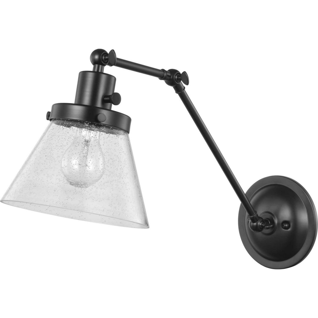 Hinton One Light Swing Arm Wall Lamp in Black - available from The Lighting Shoppe, trusted by Canadian homeowners