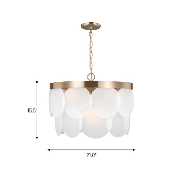 Visual Comfort Studio Canada - 5102506-848 - Six Light Pendant - Mellita - Satin Brass