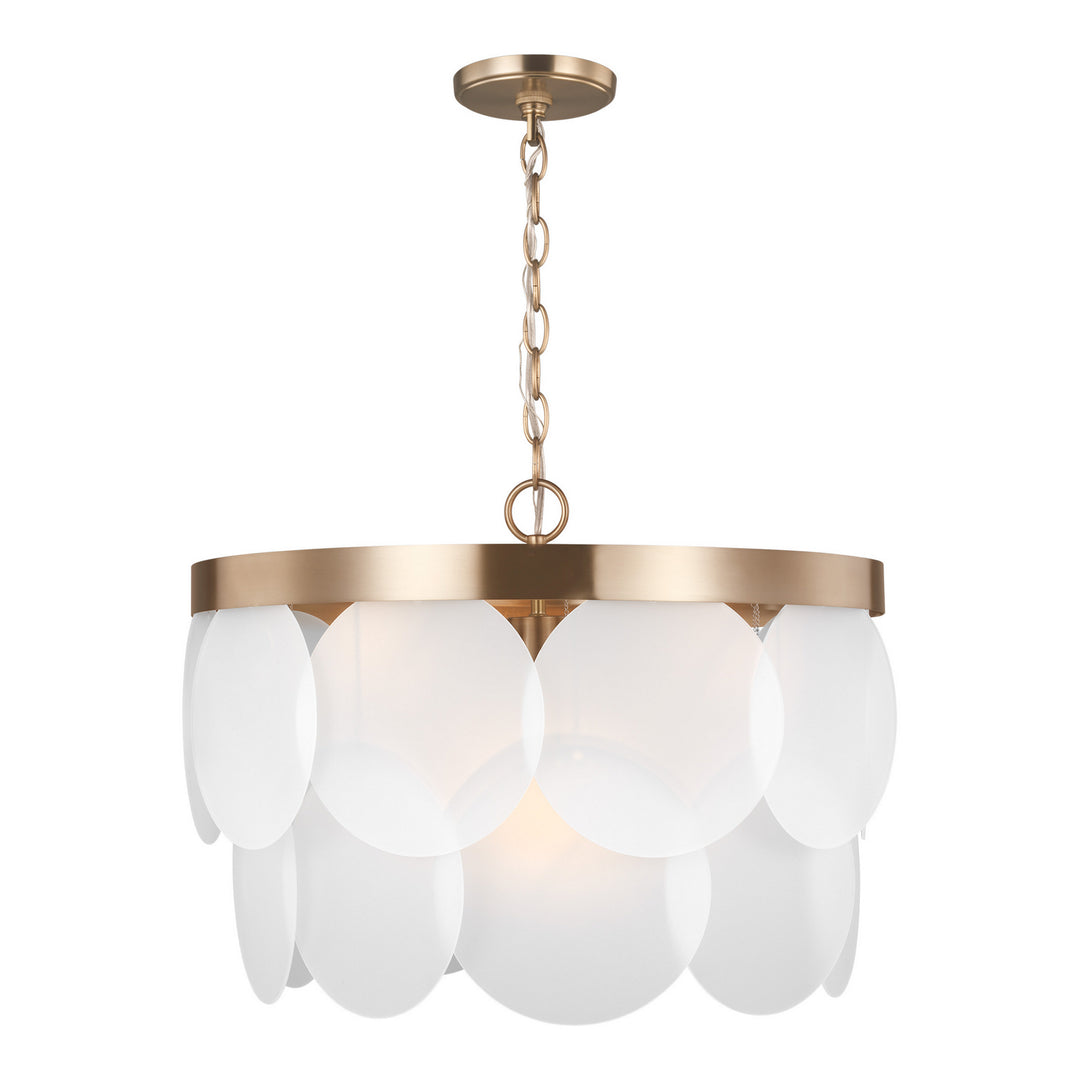Mellita Six Light Pendant in Satin Brass - available from The Lighting Shoppe, trusted by Canadian homeowners